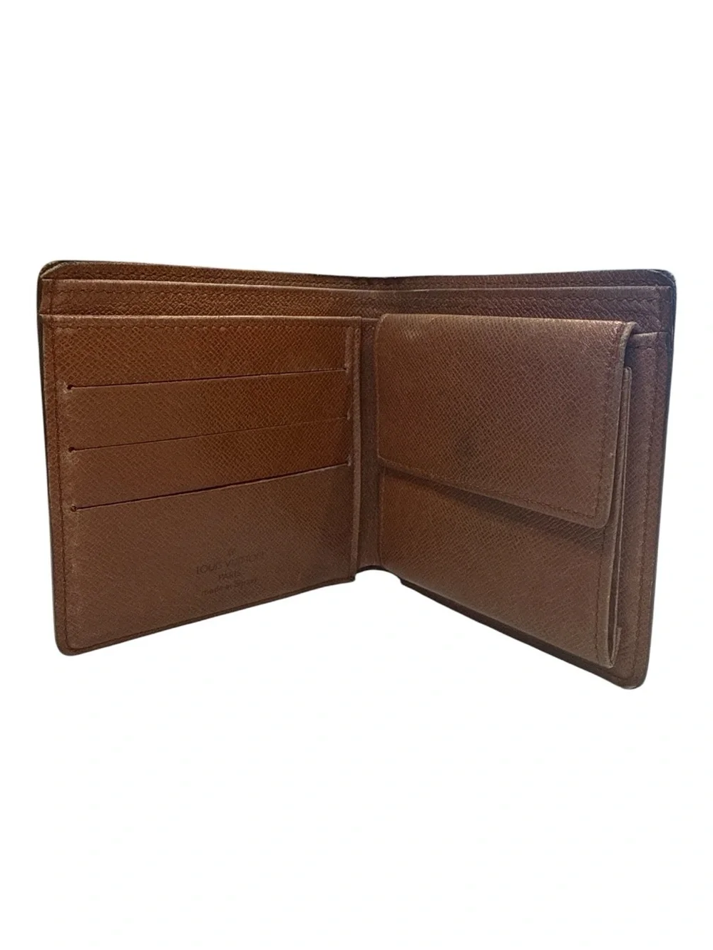 Louis Vuitton Brown Monogram Canvas Wallet with Gold Accents